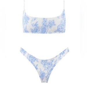 Blue floral triangl bikini